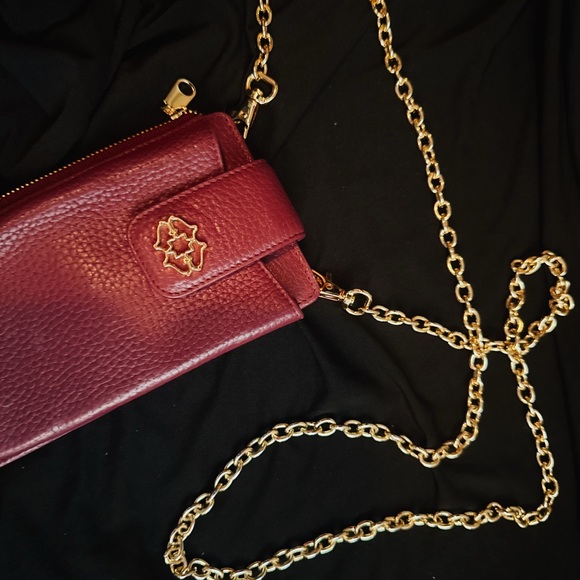 Radley London Deep Red Crossbody Bag with Gold Chain - Picture 2 of 4